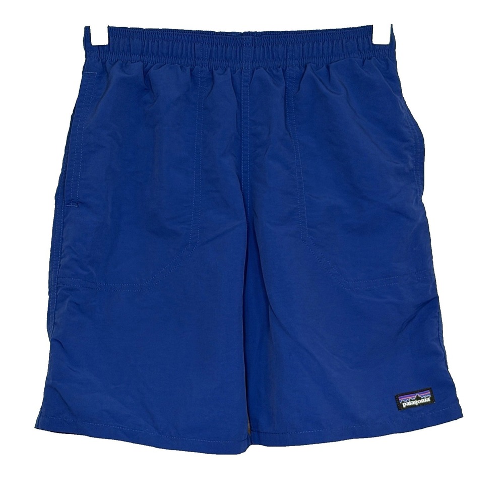 Patagonia Swim Trunk Shortsβ Boys Sz Large Dark Blue Pull On Elastic Waist Lined